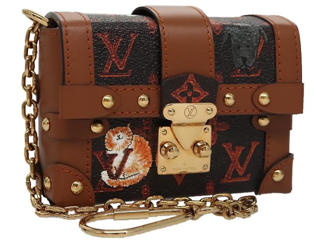 LOUIS VUITTON Monogram Catgram Essential Trunk Pouch M63892 LV Auth 102575S Monograma