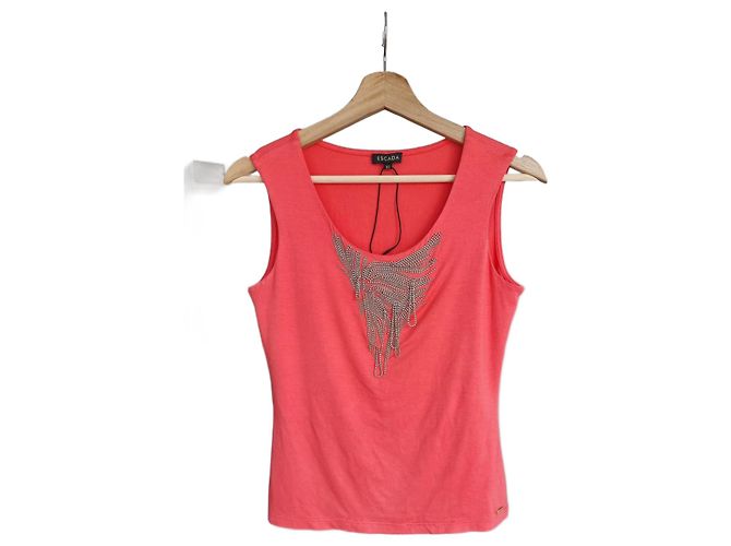 Top Escada Rosa Coral de Viscose XS