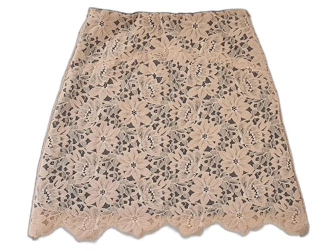 Falda mini de encaje beige Sandro 