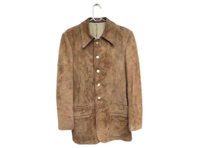 Autre Marque Wildlederjacke aus Hirschleder braun XS