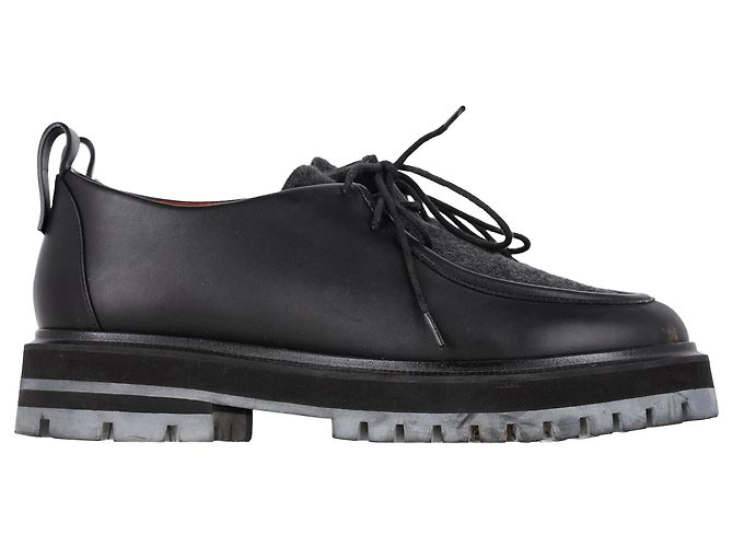 Scarpe Derby stringate Loro Piana in pelle nera Nero