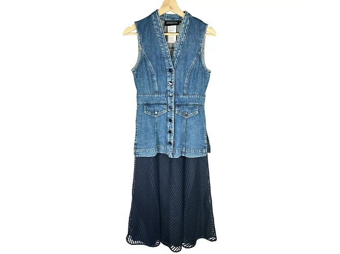 SPORTMAX CODE Denim Midi Kleid Blau
