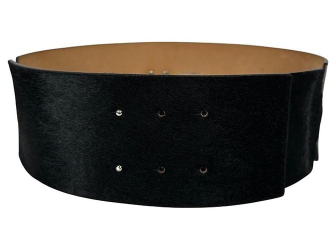 Cinturón ancho de cuero SPORTMAX negro