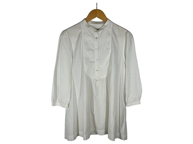 BURBERRY BRIT Popeline Baumwoll-Latzshirt Weiß