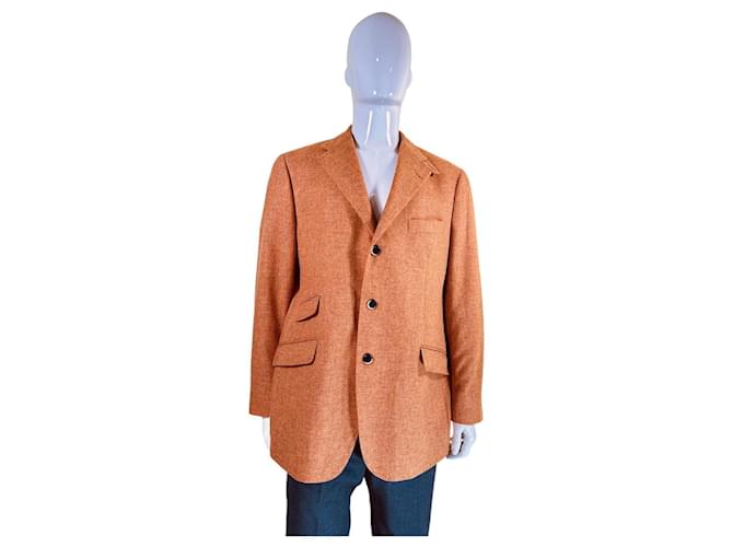 Corneliani Blazers Jackets Yellow Wool  ref.1879347