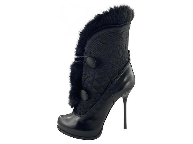 Dsquared2 Black Leather Ankle Boots