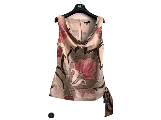 Top de seda Coast Bege