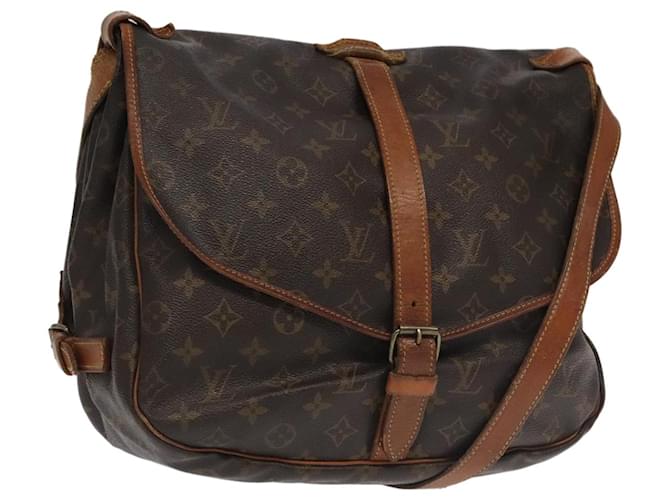 LOUIS VUITTON Monogram Saumur 35 Shoulder Bag M42254 LV Auth 99868 Cloth  ref.1879860