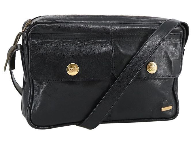 Céline Borsa a Spalla CELINE in Pelle Nera Oro Auth 103691 Nero D'oro