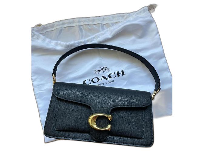 Borsa a mano Coach Tabby 26 in pelle nera Nero D'oro