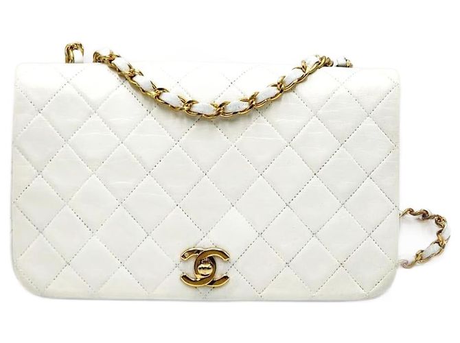 Chanel Classique Intemporel Simple Rabat Complet 24K GHW Blanc