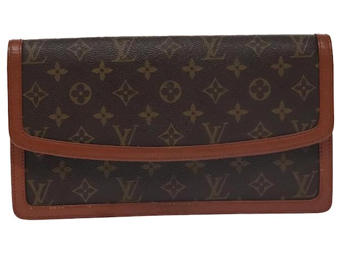 Pochette Dame Louis Vuitton Marrom Lona  ref.1881028