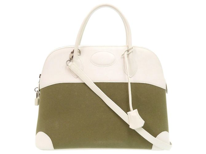 Hermès Bolsa Hermes Bolide 37 Branco Caqui