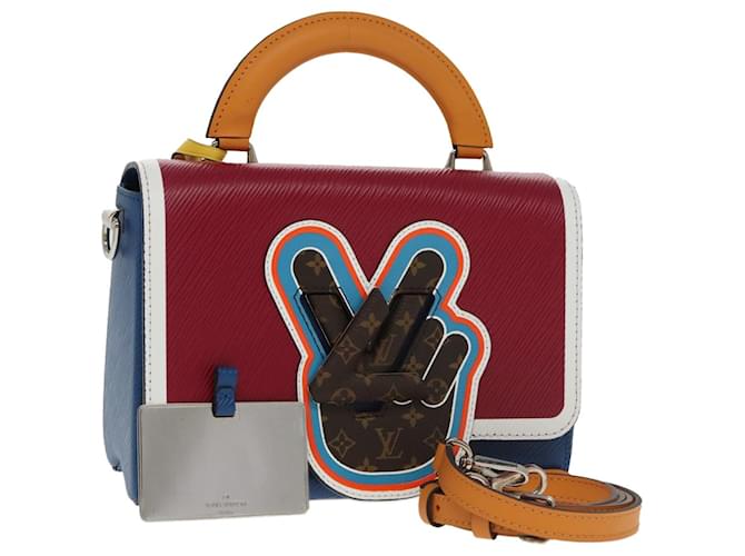 LOUIS VUITTON Epi Peace Love Twist MM Hand Bag Red Blue M52513 LV Auth 96510S Leather  ref.1882034