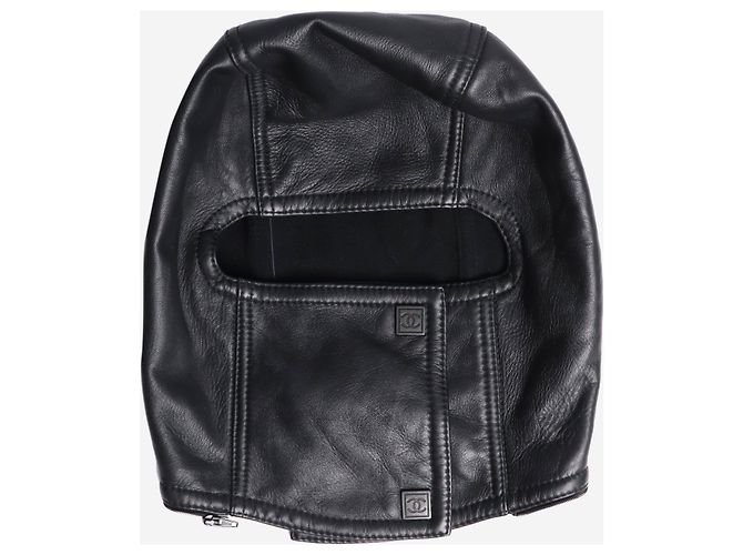 Chanel Black leather ski mask
