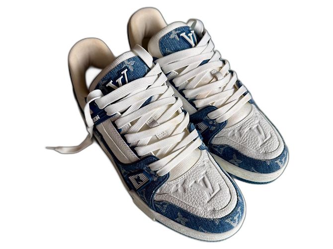 Louis Vuitton LV Trainer di Virgil Abloh Bianco Blu navy