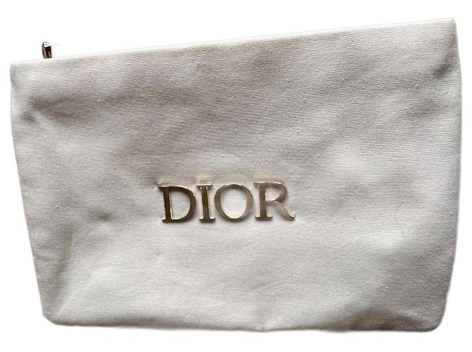 Bolsa de toilette Dior Eggshell em algodão Fora de branco
