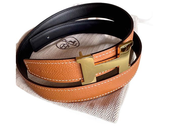 Hermès Mini Constance réversible Doré Marron clair