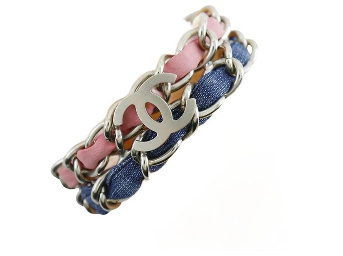Pulsera charm Coco Mark de Chanel Plata Rosa Azul