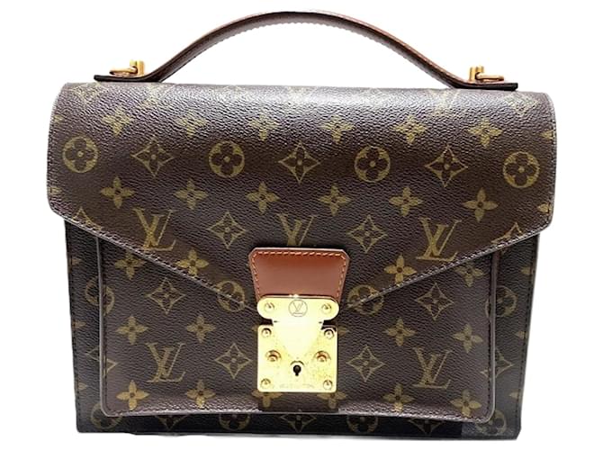 Louis Vuitton Monceau Brown Cloth  ref.1885343