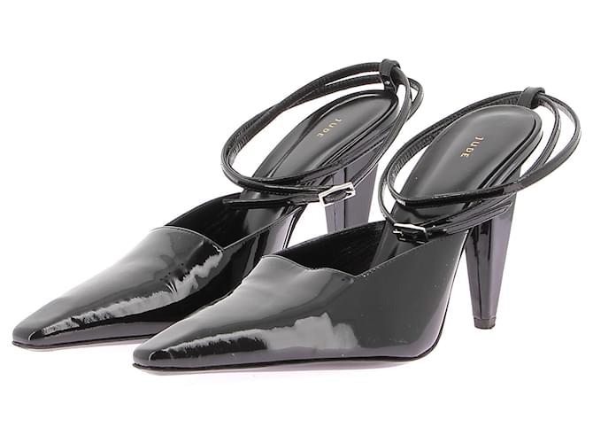 Autre Marque NON SIGNE / UNSIGNED Mules & clogs T.EU 37 Patent leather Black  ref.1886120
