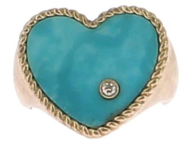 Anillo Yvonne Leon T.MM 45 en oro amarillo Turquesa