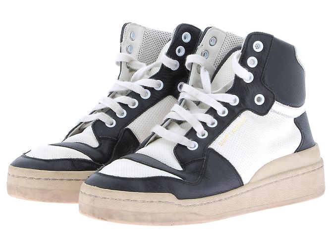 Baskets SAINT LAURENT T.EU 37.5 Cuir Blanc