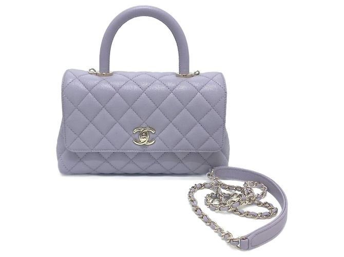 Sac à main Chanel A92990 Matelassé Coco Handle Violet