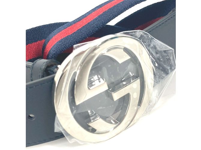 Gucci GG Interlocking G Belt Red Navy blue