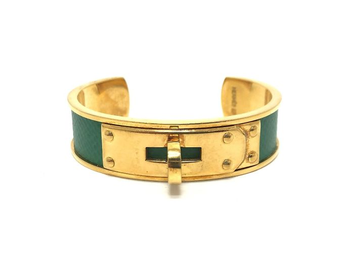 Pulseira Bangle Kelly da Hermès Dourado Verde