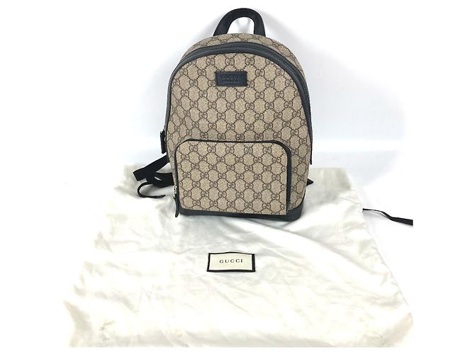 Gucci GG Supreme Backpack Black Beige
