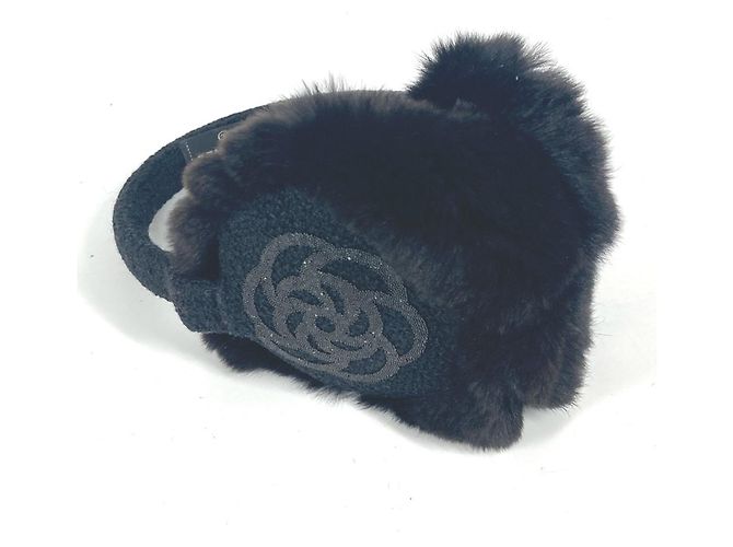 Scaldacollo in pelliccia nera Chanel Nero