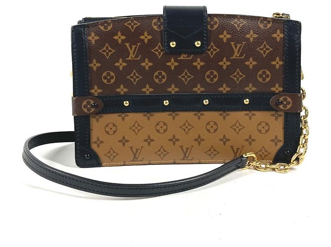 Borsa Clutch Trunk Monogram Reverse Louis Vuitton Marrone Beige