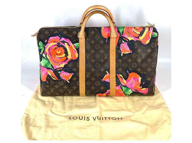 Sac Keepall 50 Monogram Rose Louis Vuitton Marron