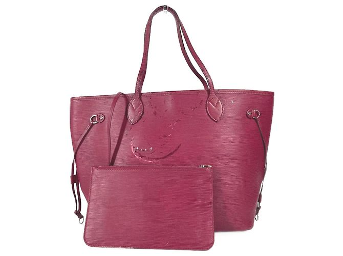 Louis Vuitton Epi Neverfull MM Shoulder Bag Pink