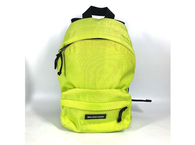 Balenciaga Explorer Logo Rucksack Schwarz Gelb