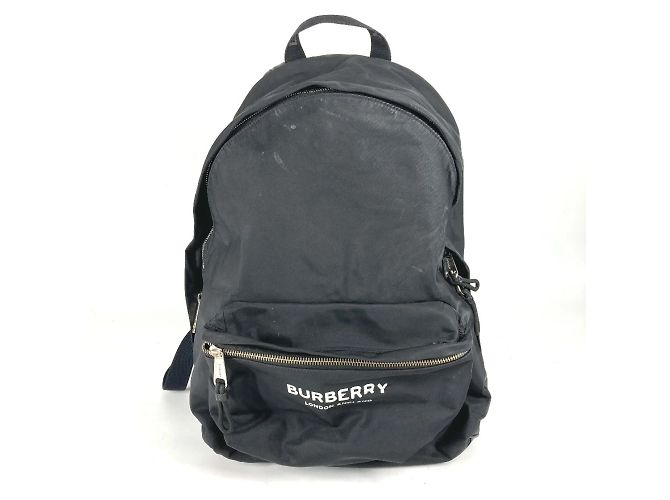 Burberry Bicolor Nylon Rucksack Schwarz Weiß