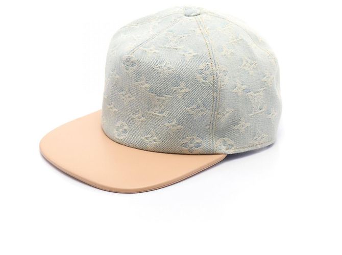 Louis Vuitton Denim Leather Monogram Cap Blue