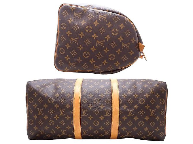 Louis Vuitton Monogram Keepall 50 Travel Bag Brown