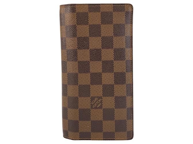 Louis Vuitton Damier Long Wallet N60017 Brown Cloth  ref.1888721