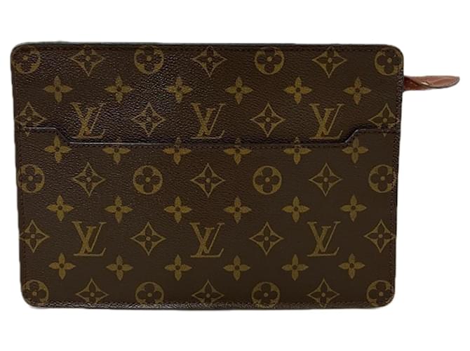 Pochette Homem Louis Vuitton Marrom Lona  ref.1888835