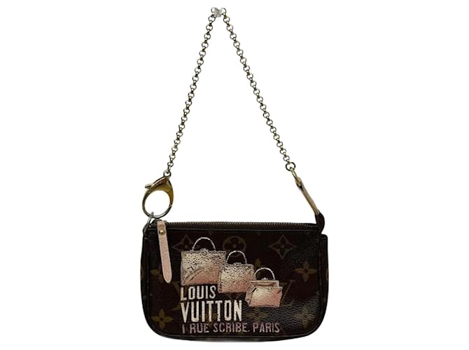 Louis Vuitton Mini Pochette Accessoires Brown Cloth  ref.1888919