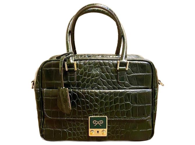 Anya Hindmarch Leder Handtasche Dunkelgrün