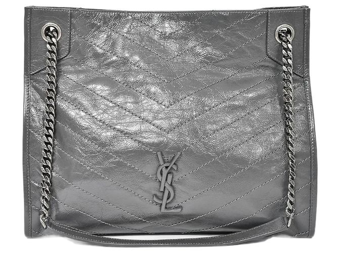 Saint Laurent Bolsa de compras Niki Cinza