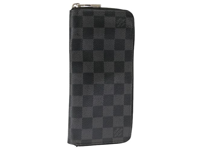 LOUIS VUITTON Cartera Zippy Vertical Damier Graphite N63095 LV Auth bs19927 Damier ebene