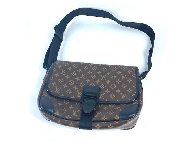 Borsa a Spalla Louis Vuitton Monogram Macassar Arch Flap Marrone Nero Monogramma