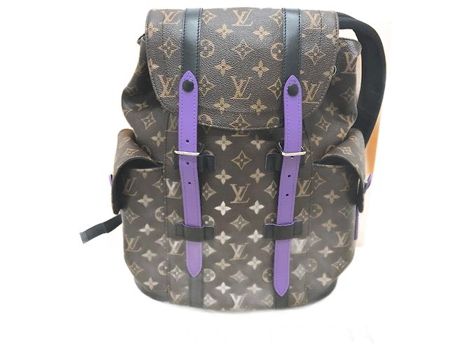 Sac à dos Christopher PM Monogram Macassar Louis Vuitton Marron Violet Monogramme
