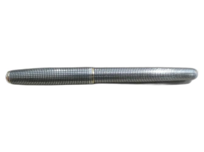 Autre Marque Parker Sonnet ballpoint pen in solid 925 silver, engraved Silver hardware  ref.1889586
