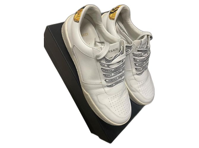 Baskets Versace en cuir blanc