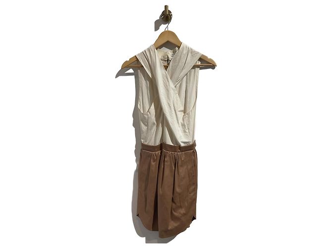 Vestido CARVEN T.Internacional L Algodón Beige